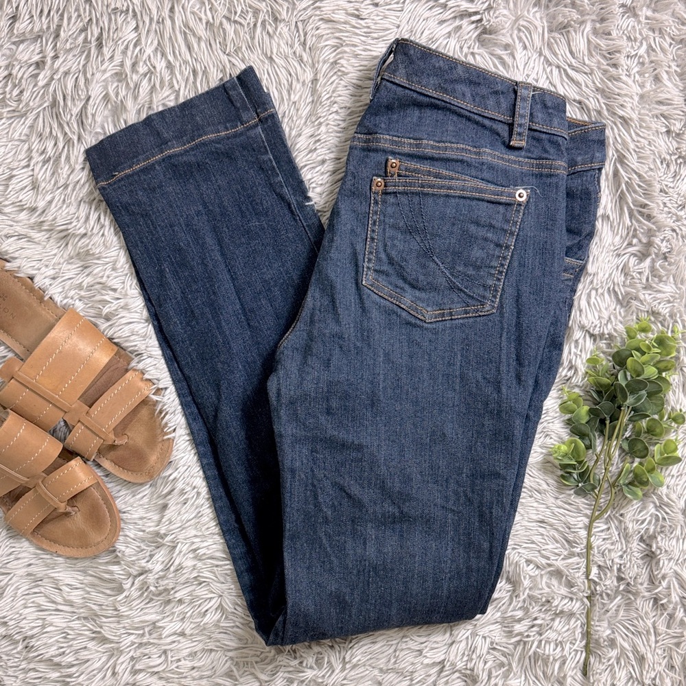 Elle Dark Blue Straight Leg Jeans size 10